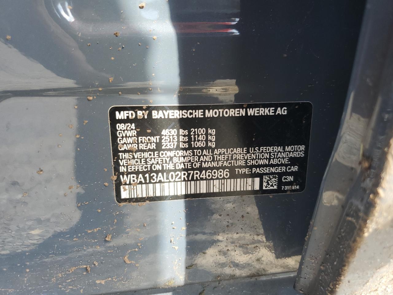 2024 BMW M235Xi VIN: WBA13AL02R7R46986 Lot: 69701225