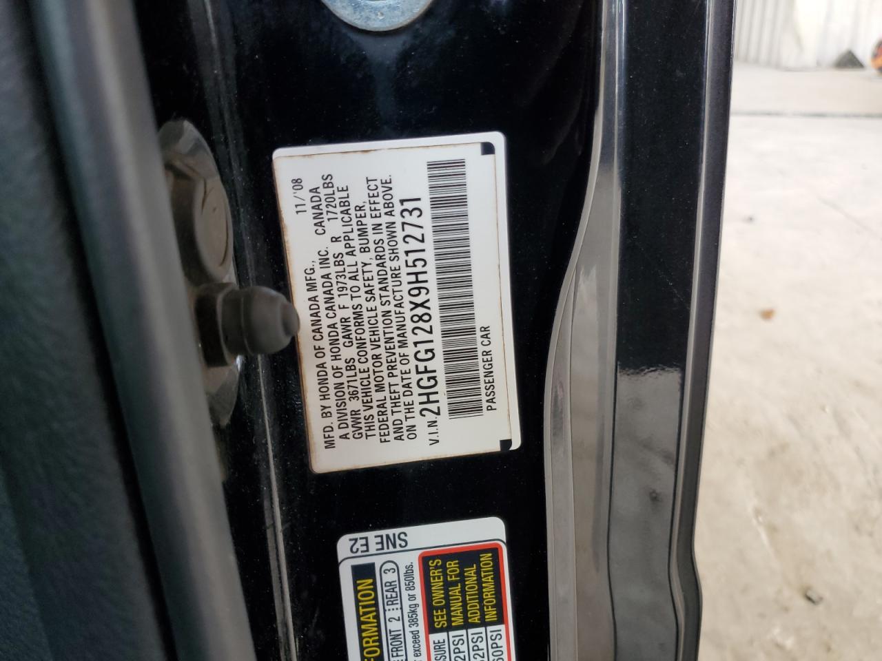 2009 Honda Civic Ex VIN: 2HGFG128X9H512731 Lot: 69844315