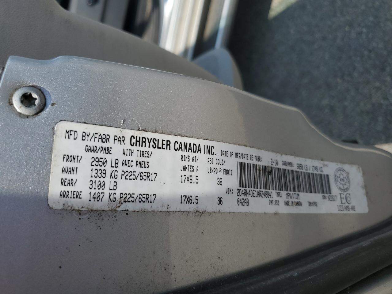 2010 Dodge Grand Caravan Se VIN: 2D4RN4DE1AR248841 Lot: 68377345