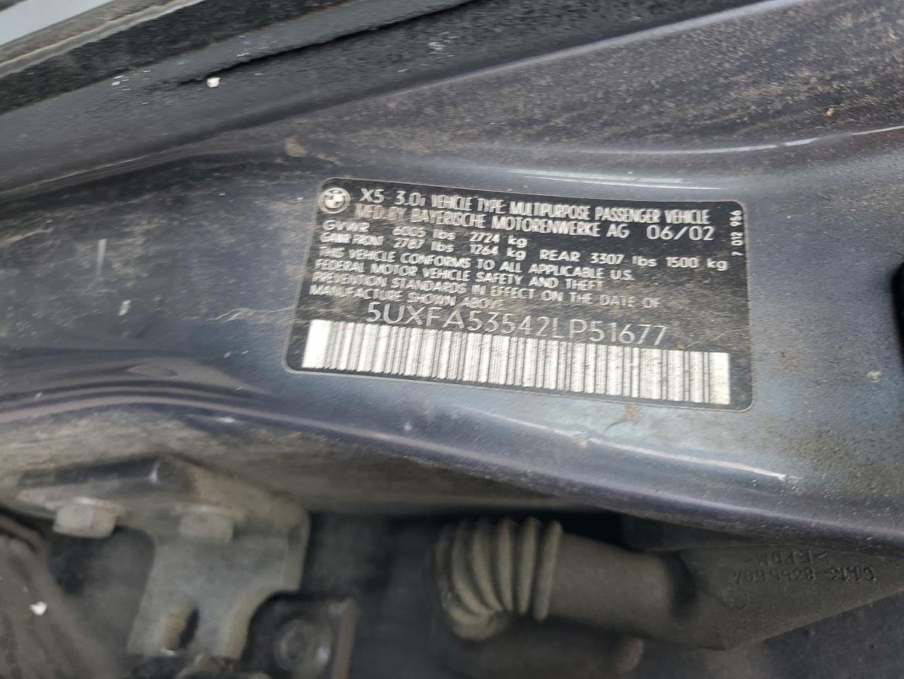 2011 BMW X5 3.0I VIN: 5UXFA53542LP51677 Lot: 69507545