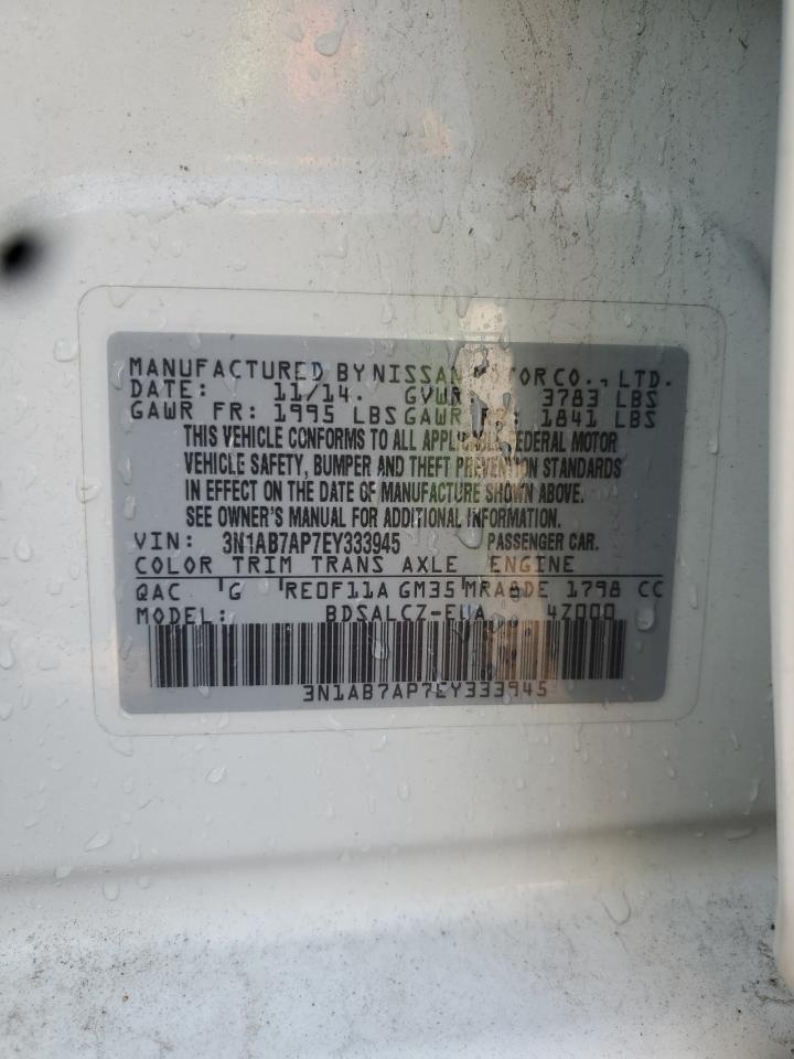 2014 Nissan Sentra S VIN: 3N1AB7AP7EY333945 Lot: 68919305