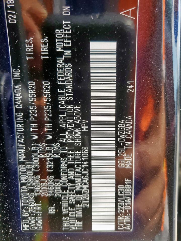 2018 Lexus Rx 350 Base VIN: 2T2BZMCA6JC141068 Lot: 68393995