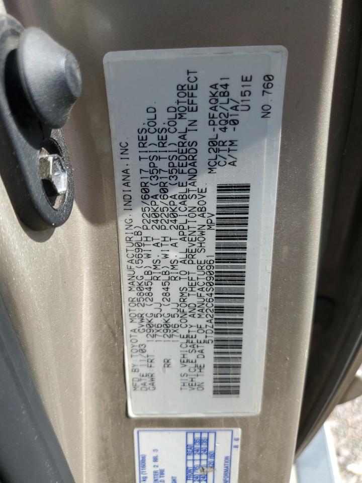 2004 Toyota Sienna Xle VIN: 5TDZA22C64S090961 Lot: 68536825
