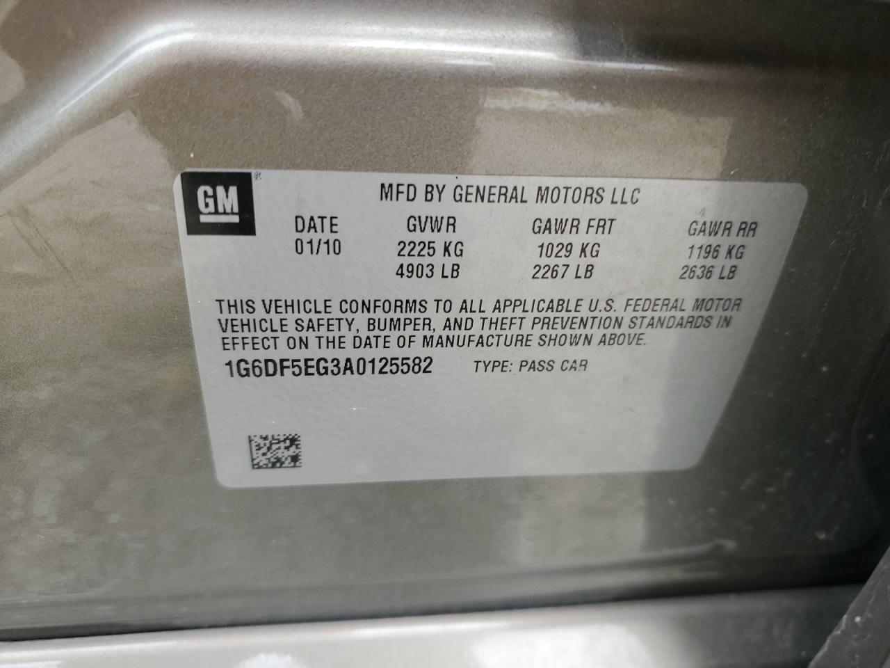 2010 Cadillac Cts Luxury Collection VIN: 1G6DF5EG3A0112558 Lot: 68651065