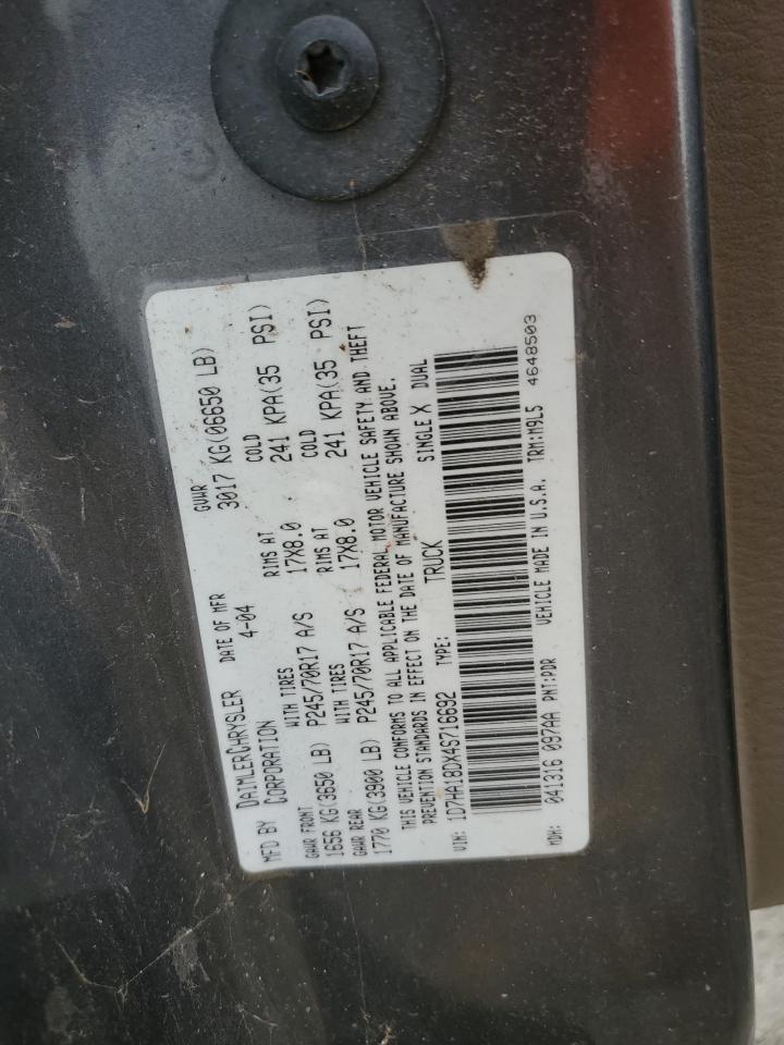 2004 Dodge Ram 1500 St VIN: 1D7HA18DX4S716692 Lot: 79567703