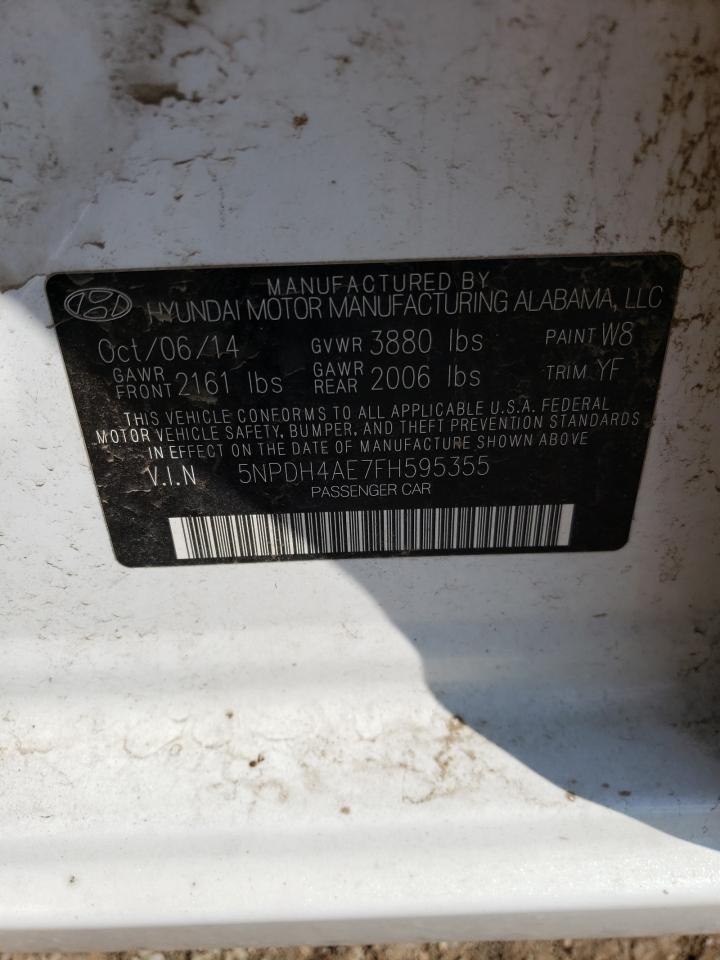 2015 Hyundai Elantra Se VIN: 5NPDH4AE7FH595355 Lot: 68151413