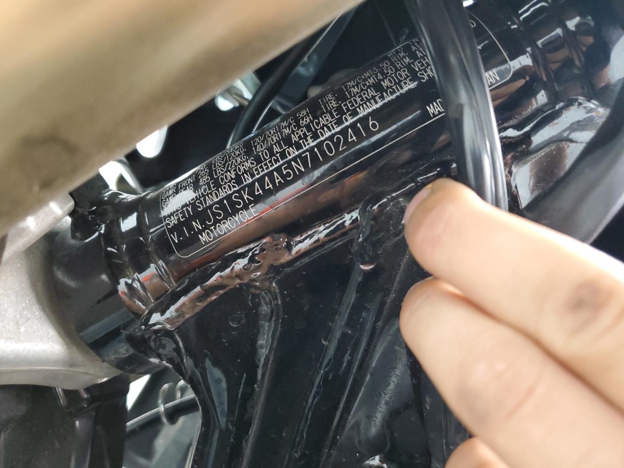 2022 Suzuki Dr-Z400 Sm VIN: JS1SK44A5N7102416 Lot: 66761313