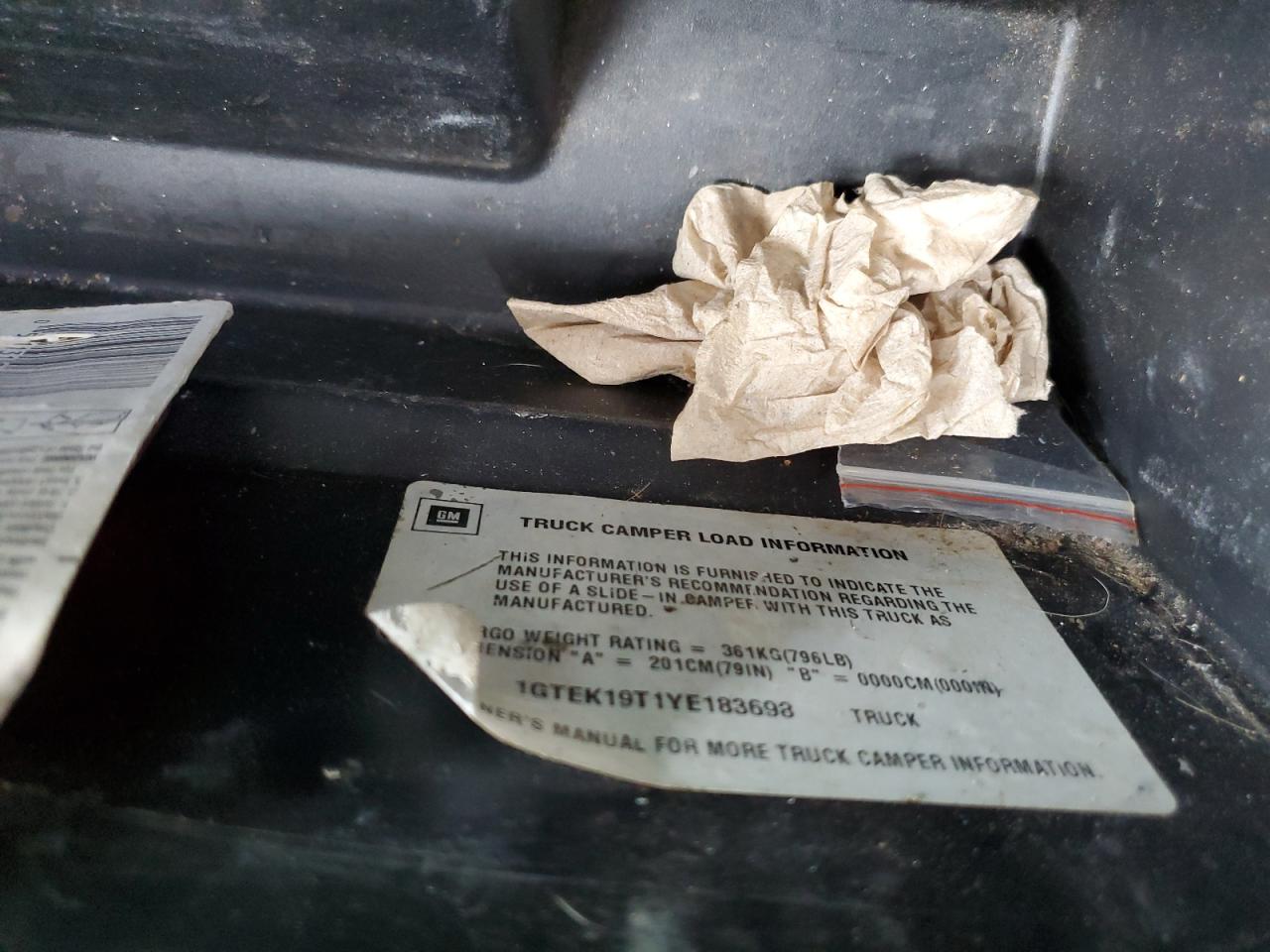 2000 GMC New Sierra K1500 VIN: 1GTEK19T1YE183698 Lot: 86612795