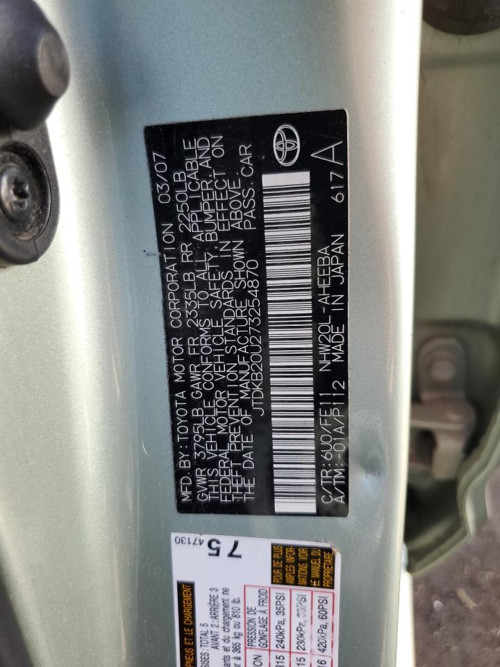 2007 Toyota Prius VIN: JTDKB20U273254870 Lot: 56220624