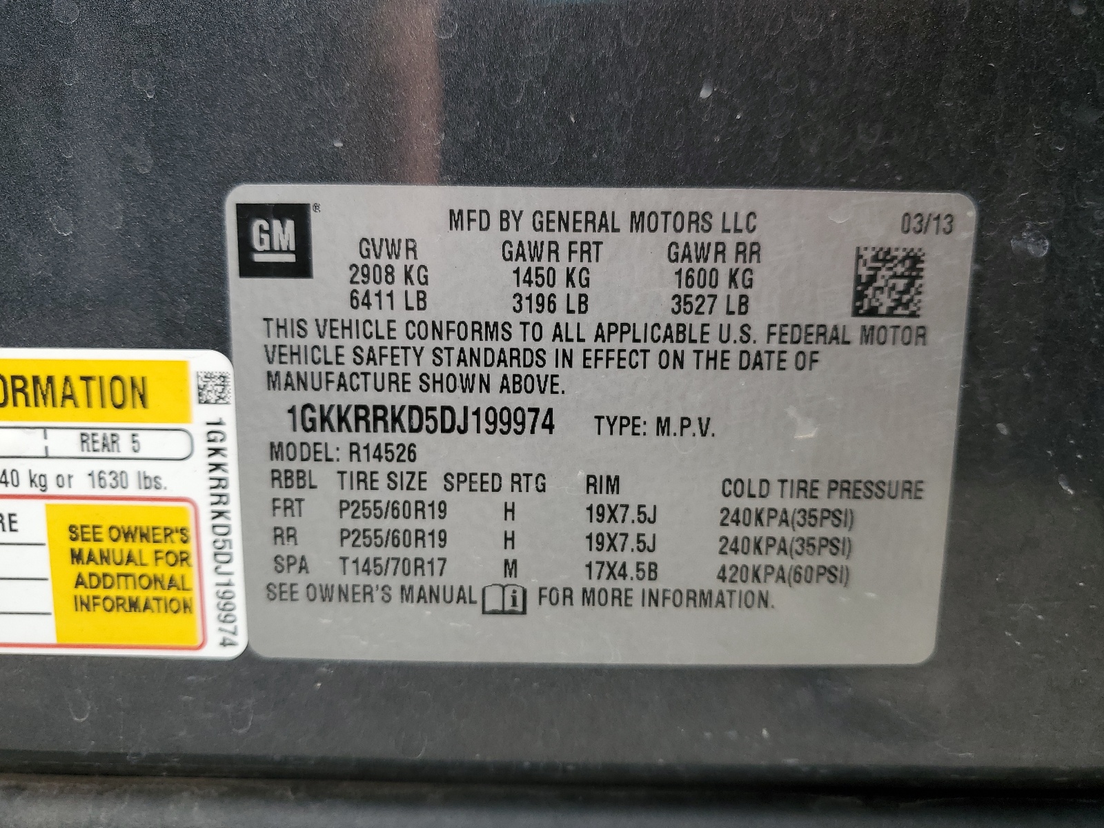 1GKKRRKD5DJ199974 2013 GMC Acadia Slt-1