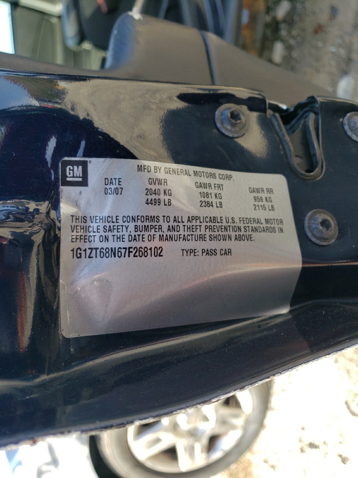 1G1ZT68N67F268102 2007 Chevrolet Malibu Maxx Lt