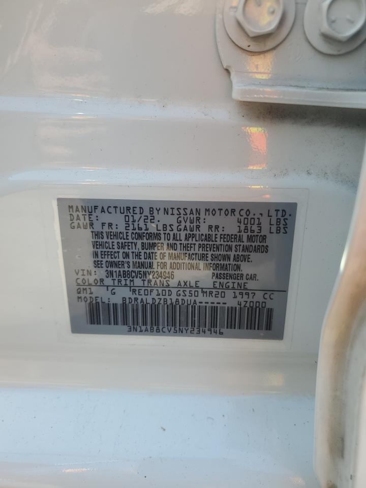 2022 Nissan Sentra Sv VIN: 3N1AB8CV5NY234946 Lot: 68960293