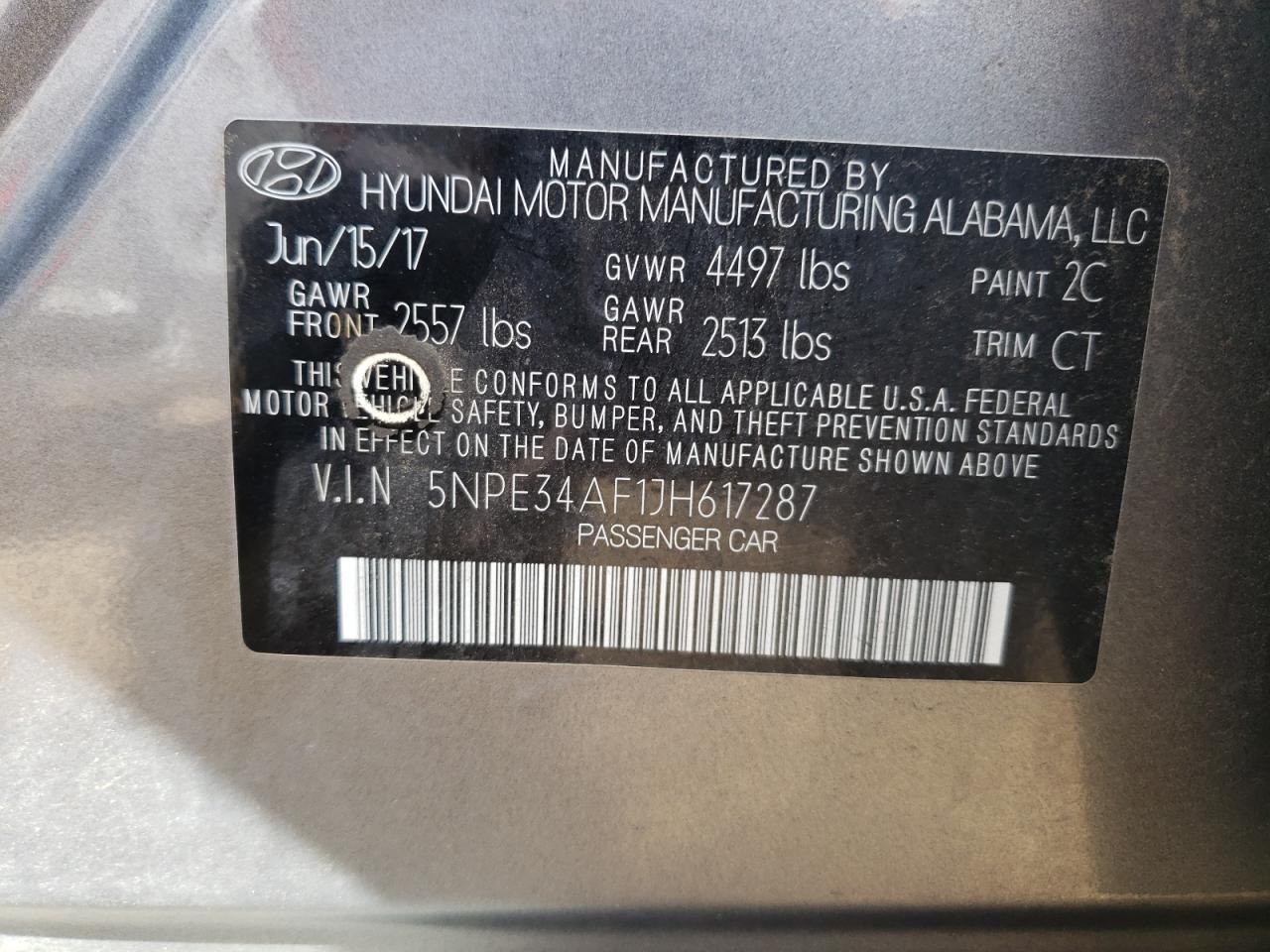 5NPE34AF1JH617287 2018 Hyundai Sonata Sport