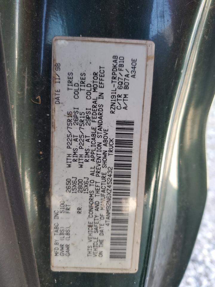 1999 Toyota Tacoma Prerunner VIN: 4TANM92N6XZ452432 Lot: 67489653