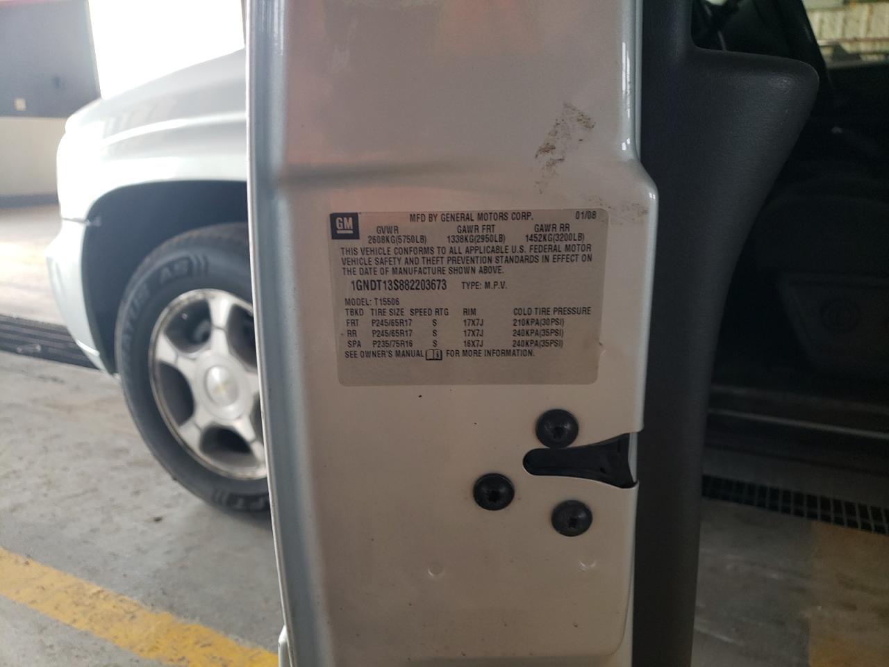 2008 Chevrolet Trailblazer Ls VIN: 1GNDT13S882203673 Lot: 68873813