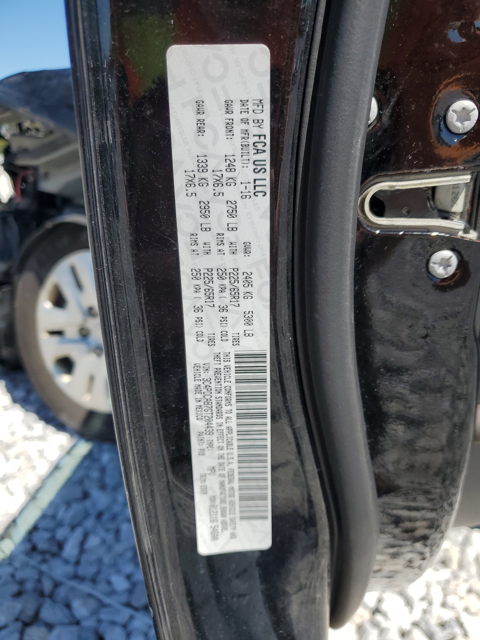 3C4PDCAB7GT204439 2016 Dodge Journey Se