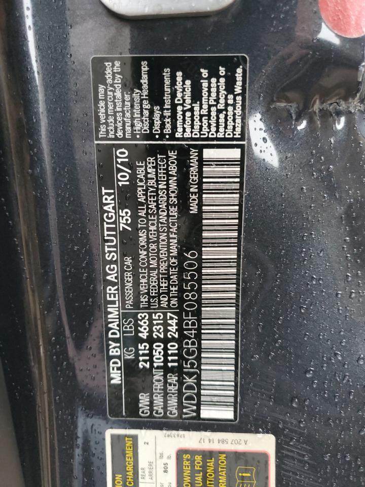 2011 Mercedes-Benz E 350 VIN: WDDKJ5GB4BF085506 Lot: 68685343