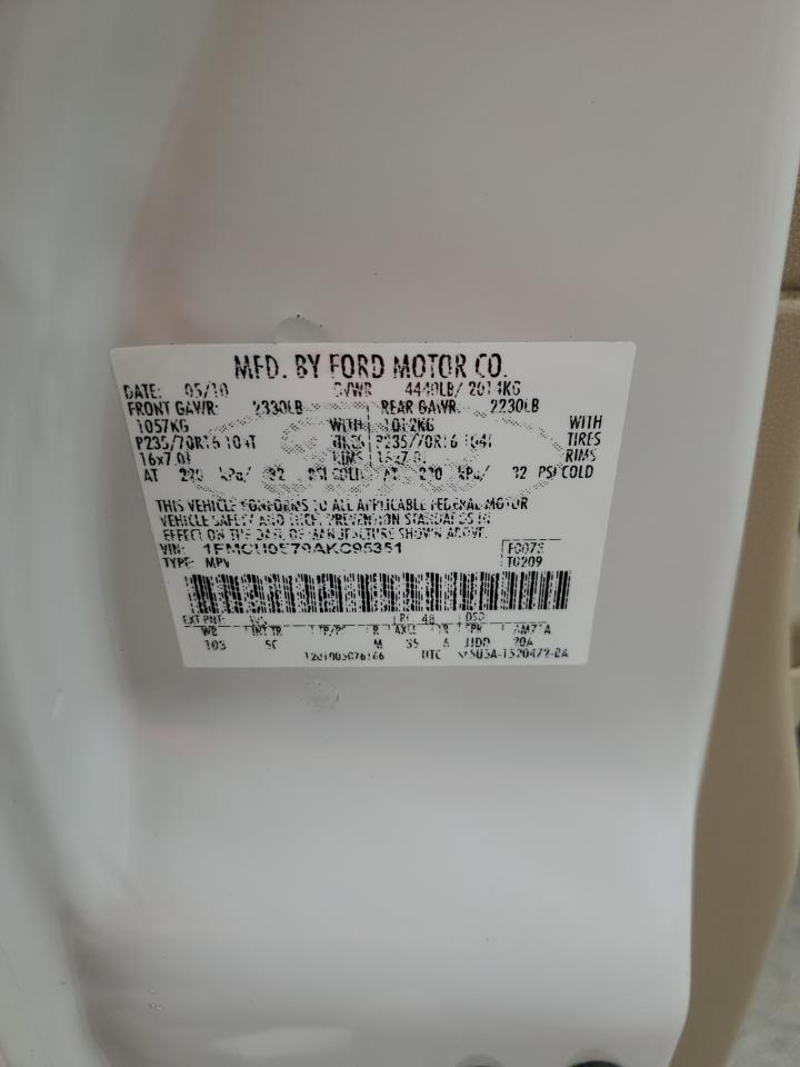 2010 Ford Escape Limited VIN: 1FMCU0E79AKC95351 Lot: 59625244