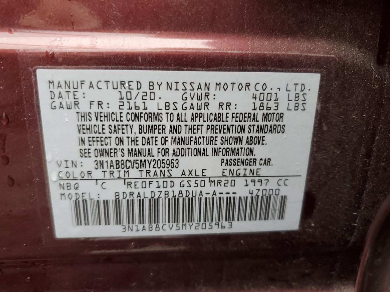 2021 Nissan Sentra Sv VIN: 3N1AB8CV5MY205963 Lot: 68650163