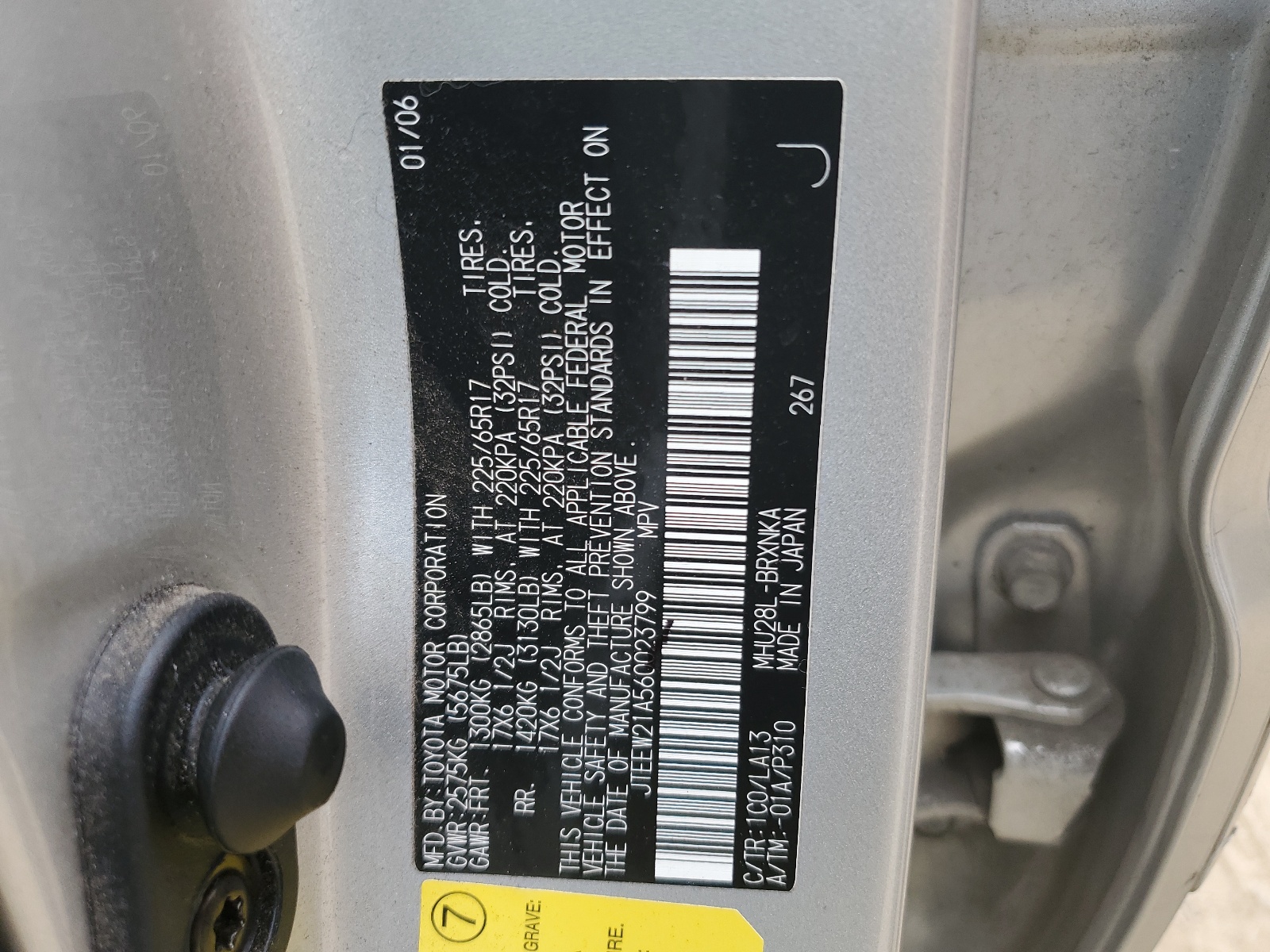 JTEEW21A560023799 2006 Toyota Highlander Hybrid
