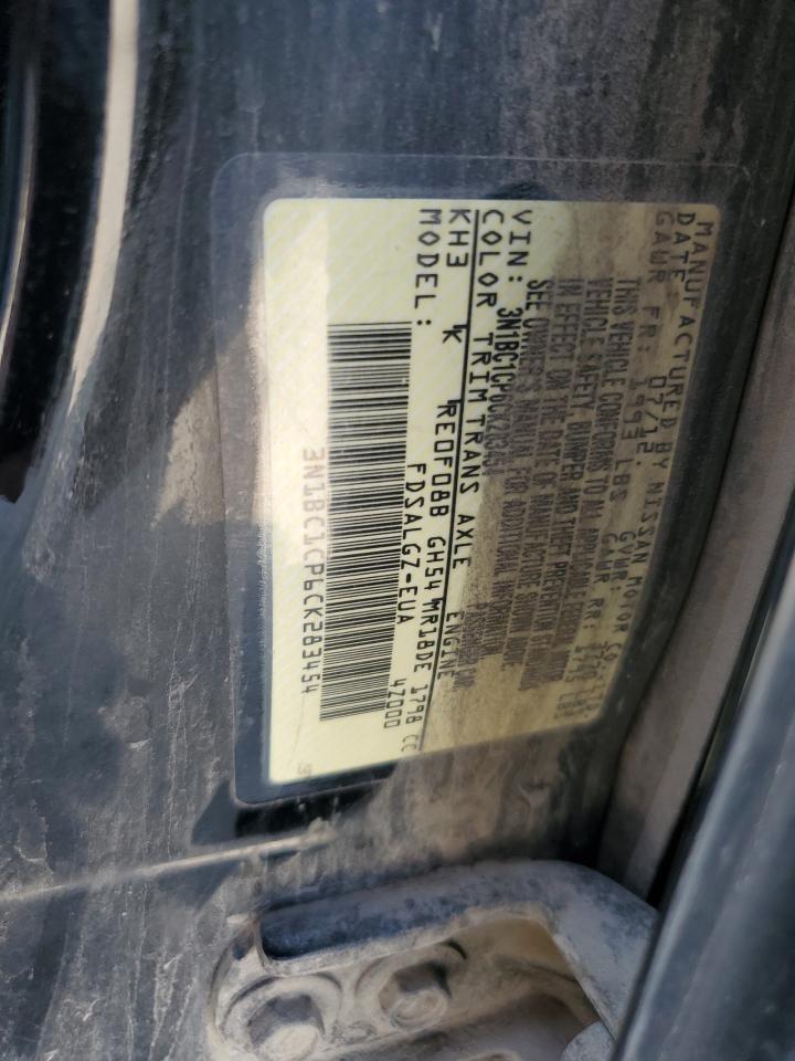 2012 Nissan Versa S VIN: 3N1BC1CP6CK283454 Lot: 78663564