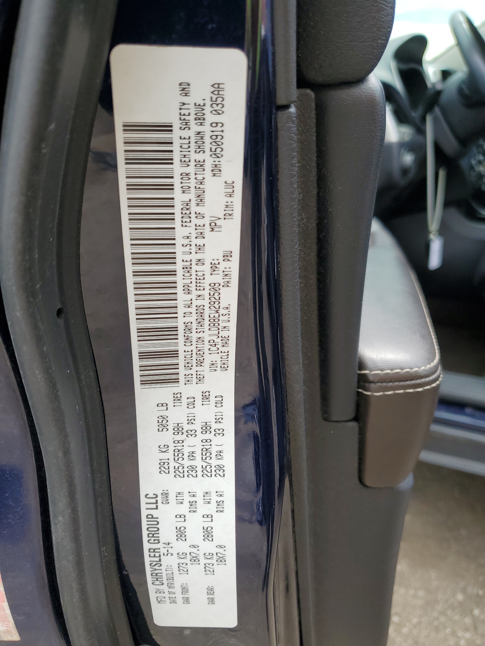 1C4PJLDB8EW292509 2014 Jeep Cherokee Limited