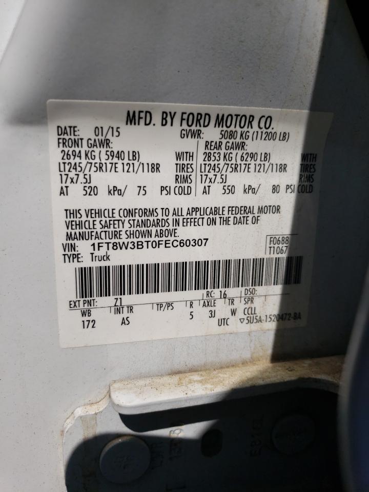 2015 Ford F350 Super Duty VIN: 1FT8W3BT0FEC60307 Lot: 69840263