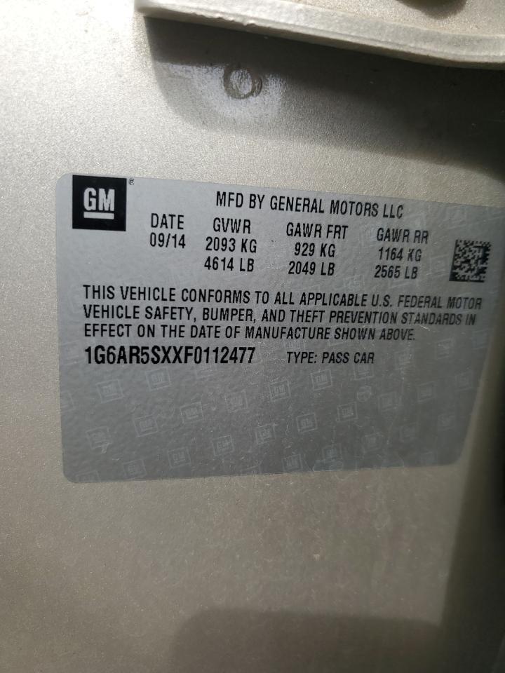 2015 Cadillac Cts Luxury Collection VIN: 1G6AR5SXXF0112477 Lot: 74212684