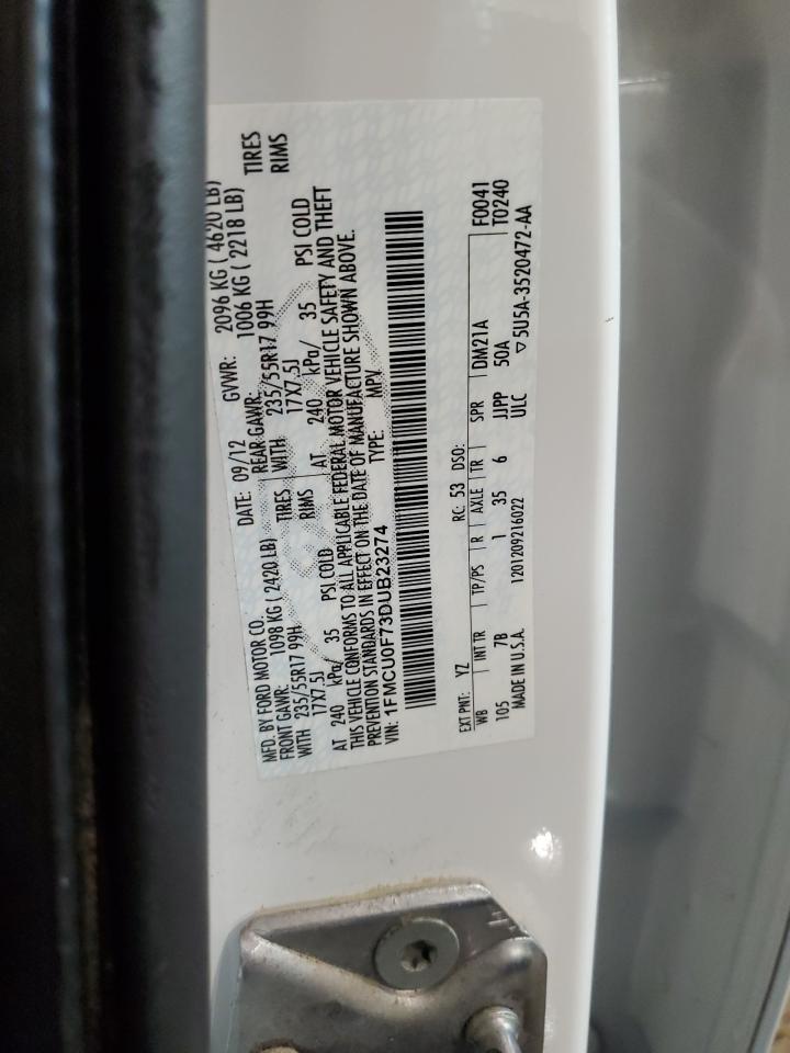 1FMCU0F73DUB23274 2013 Ford Escape S