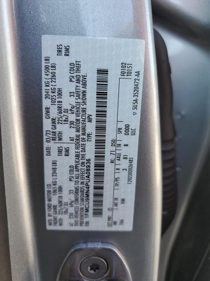 2023 Ford Escape St Line VIN: 1FMCU9MN4PUA08936 Lot: 69516773