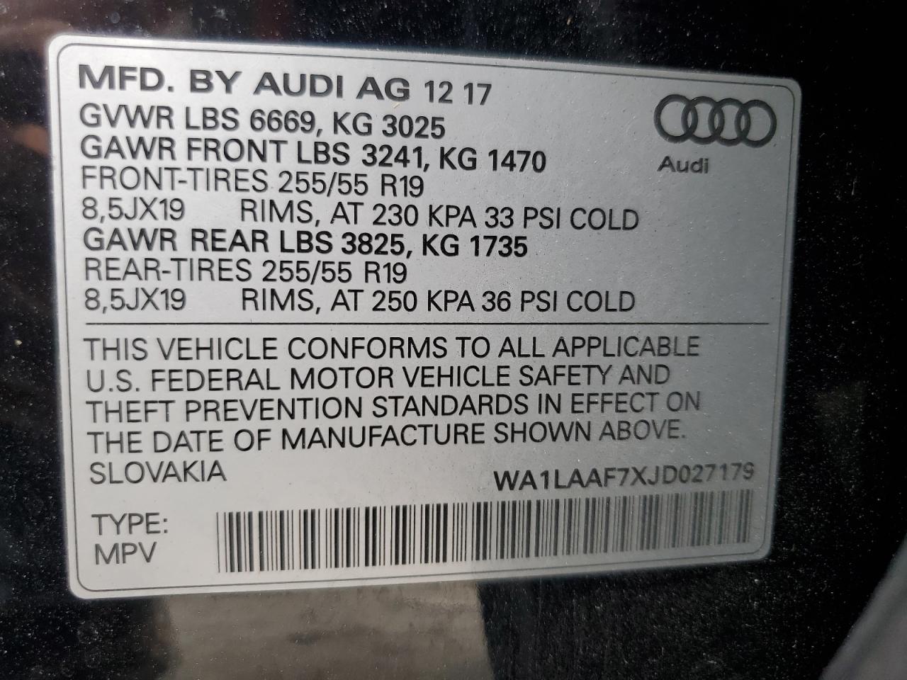 WA1LAAF7XJD027179 2018 AUDI Q7 - Image 16