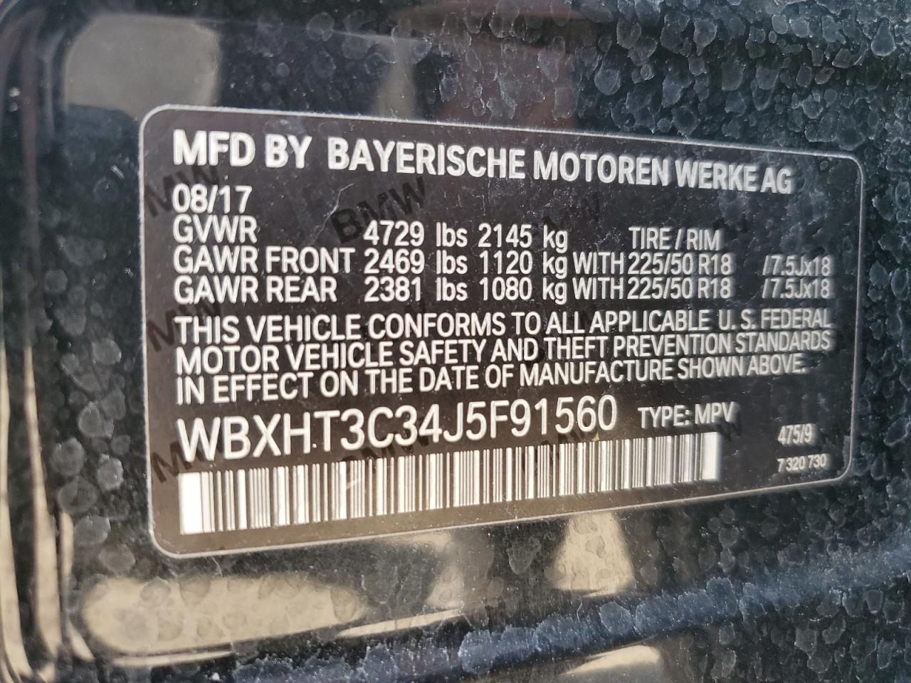 WBXHT3C34J5F91560 2018 BMW X1 xDrive28I