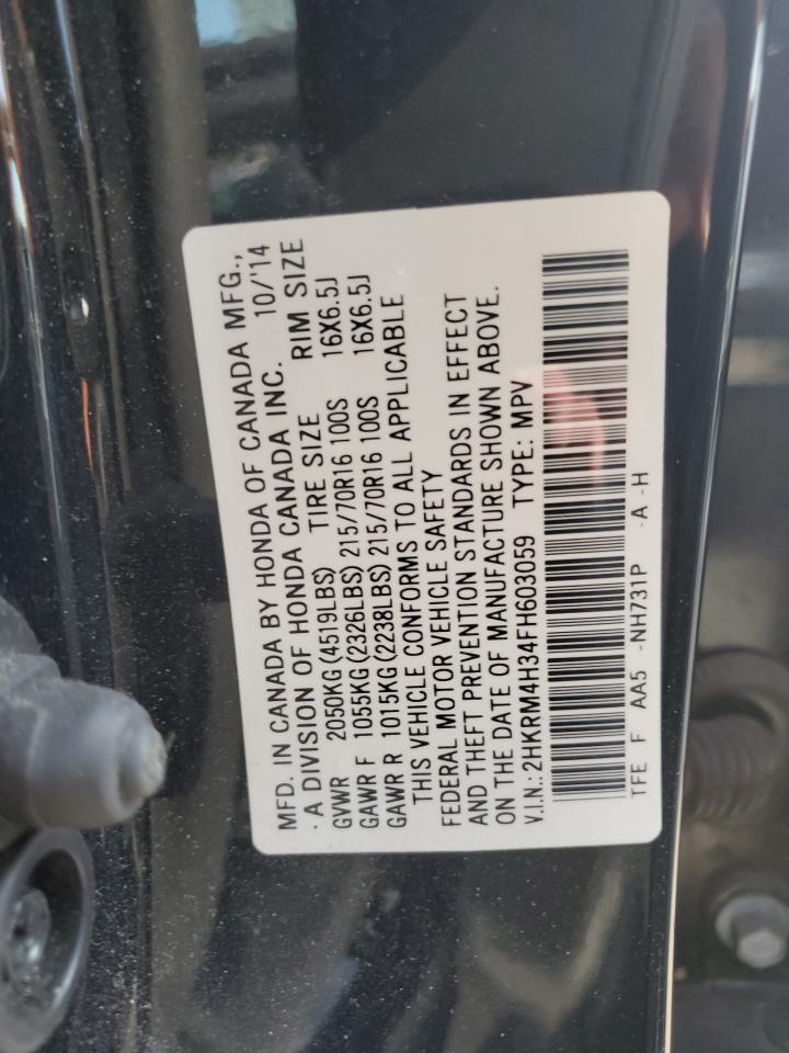 2HKRM4H34FH603059 2015 Honda Cr-V Lx