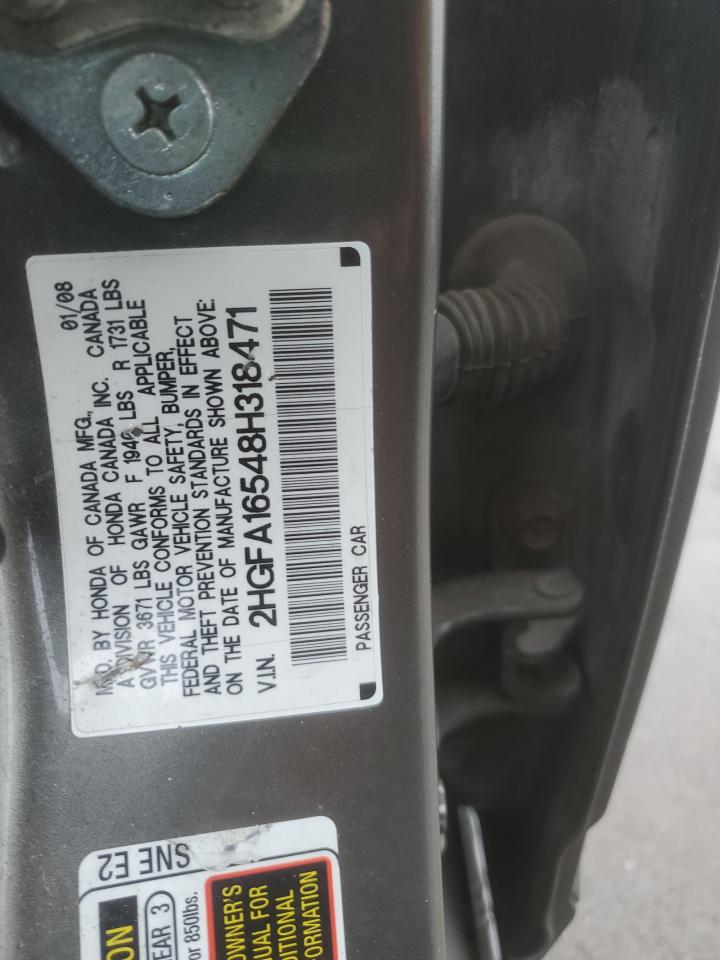 2HGFA16548H318471 2008 Honda Civic Lx