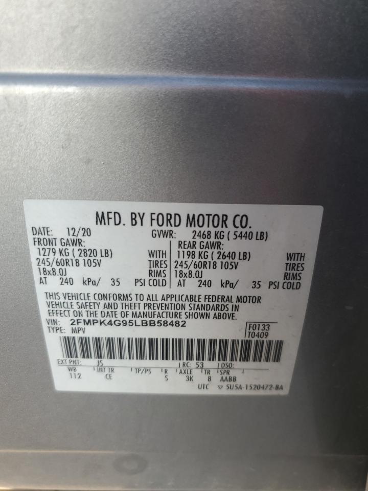 2FMPK4G95LBB58482 2020 Ford Edge Se