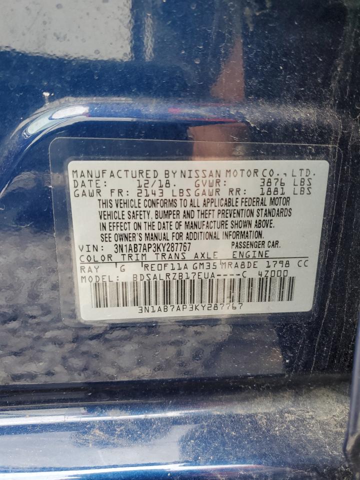 3N1AB7AP3KY287767 2019 Nissan Sentra S