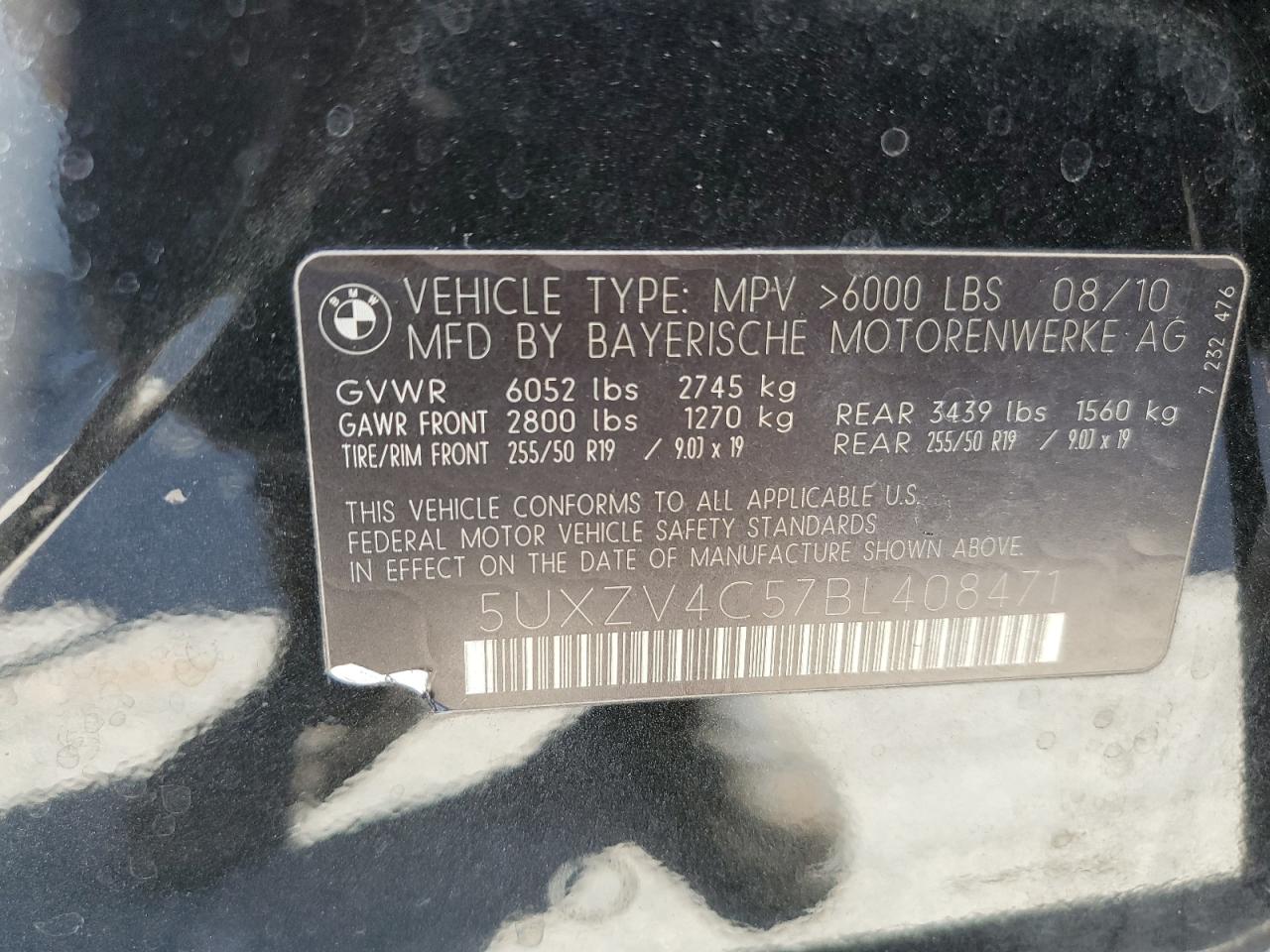 5UXZV4C57BL408471 2011 BMW X5 xDrive35I