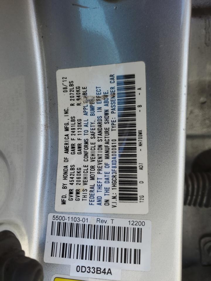 1HGCR3F8XDA000610 2013 Honda Accord Exl