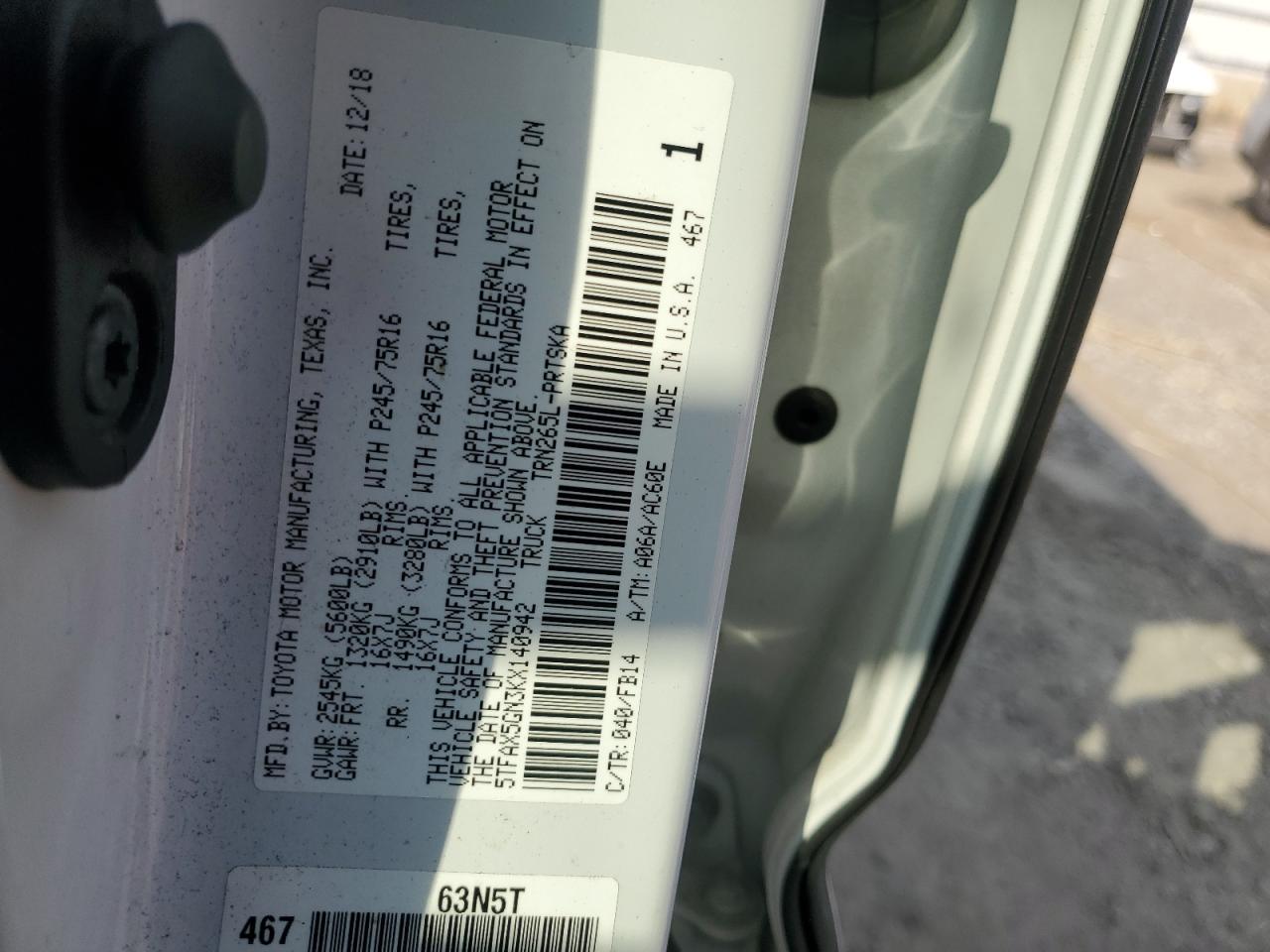 5TFAX5GN3KX140942 2019 Toyota Tacoma Double Cab