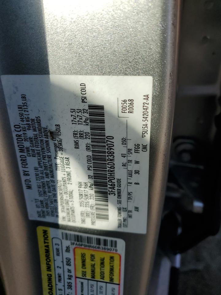 VIN 3FA6P0HR6DR389070 2013 FORD FUSION no.12