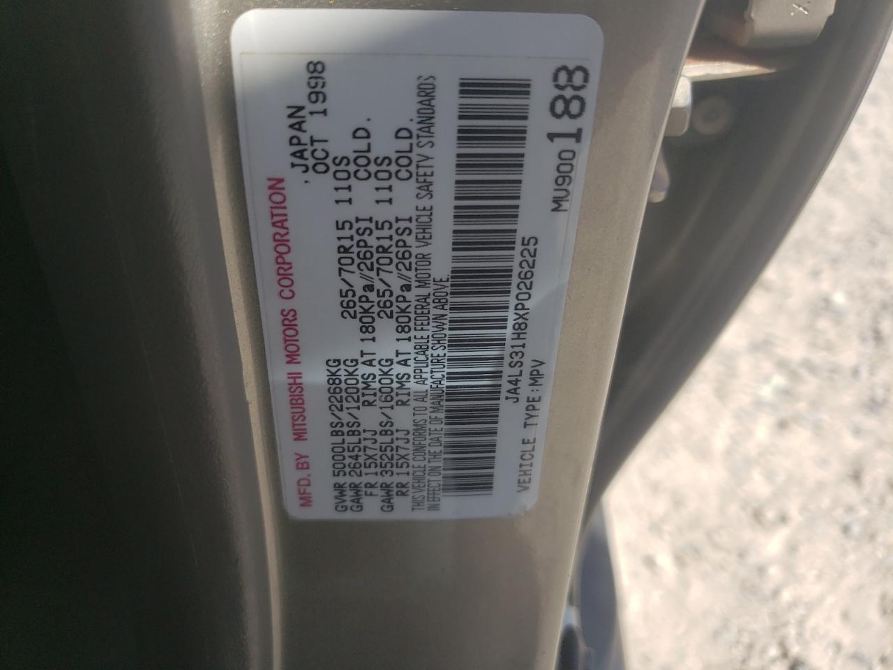 JA4LS31H8XP026225 1999 Mitsubishi Montero Sport Ls