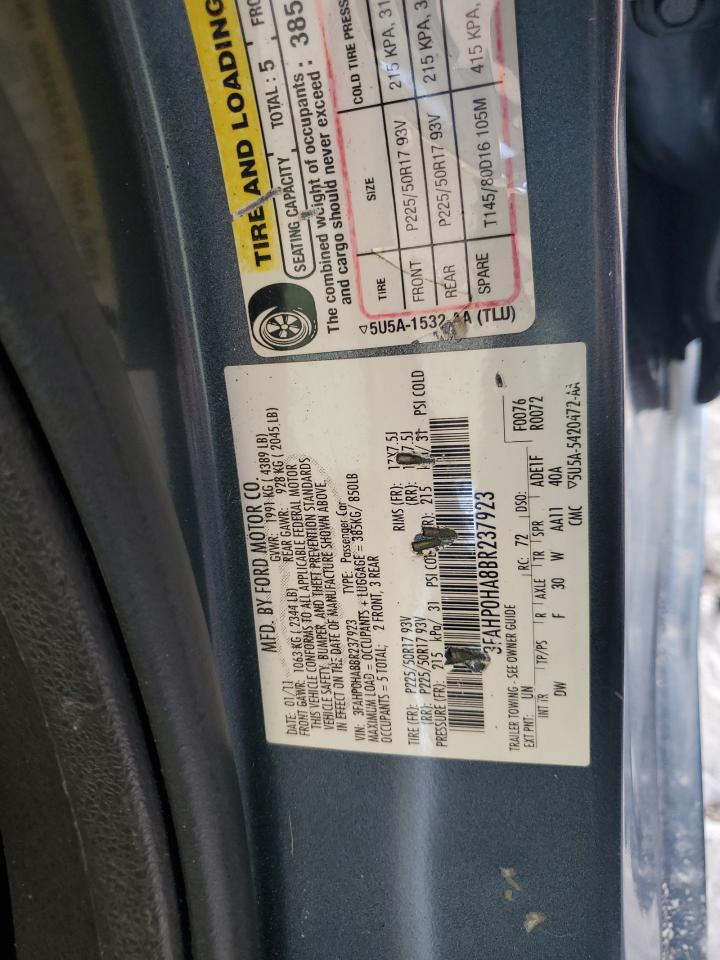 3FAHP0HA8BR237923 2011 Ford Fusion Se