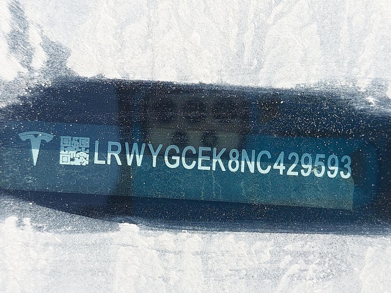 LRWYGCEK8NC429593 - 2022 Tesl Y - #undefined