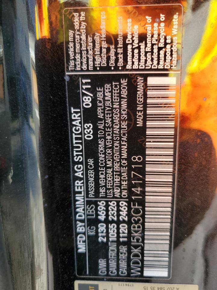 2012 Mercedes-Benz E 350 VIN: WDDKJ5KB3CF141718 Lot: 71323624