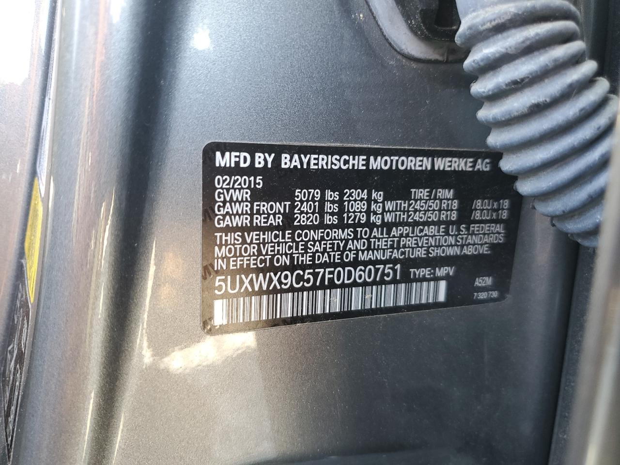 5UXWX9C57F0D60751 2015 BMW X3 xDrive28I