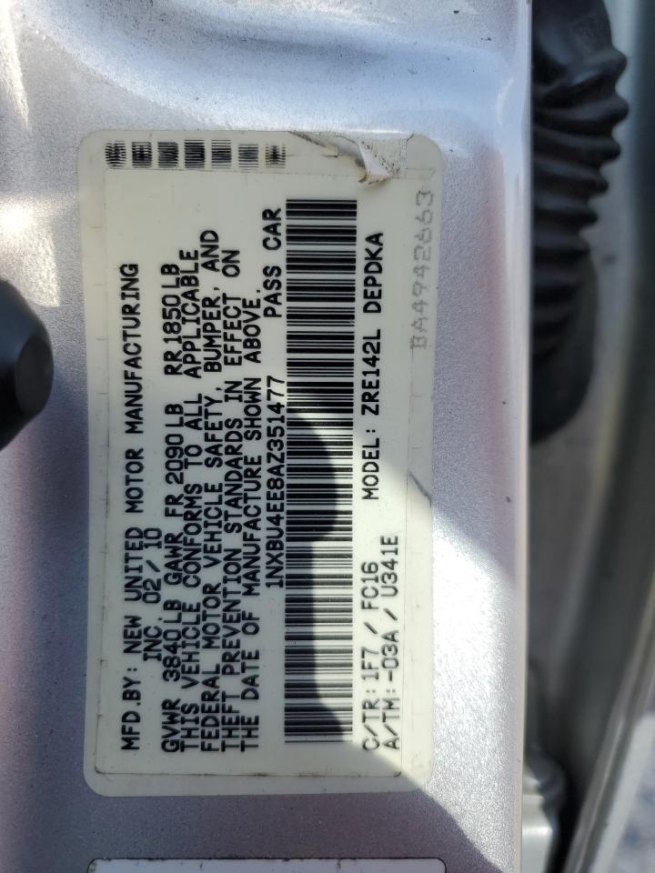 1NXBU4EE8AZ351477 2010 Toyota Corolla Base