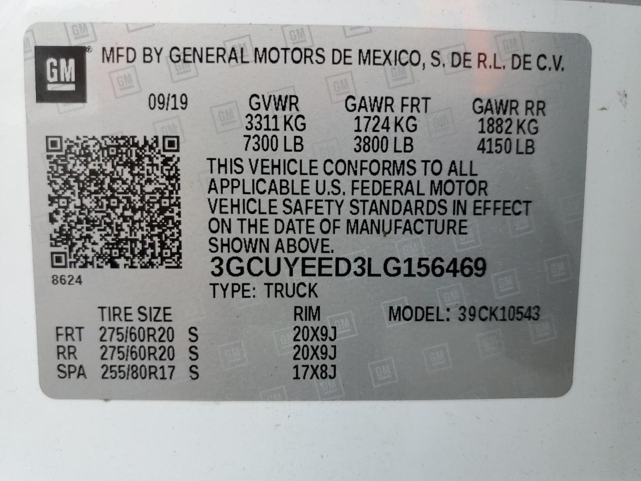 3GCUYEED3LG156469 2020 Chevrolet Silverado K1500 Rst