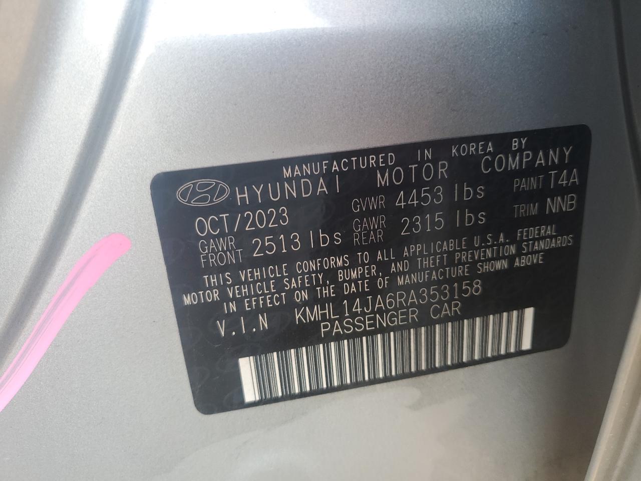 KMHL14JA6RA353158 2024 Hyundai Sonata Sel