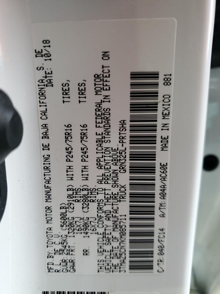 3TMAZ5CN7KM085711 TOYOTA TACOMA 2019