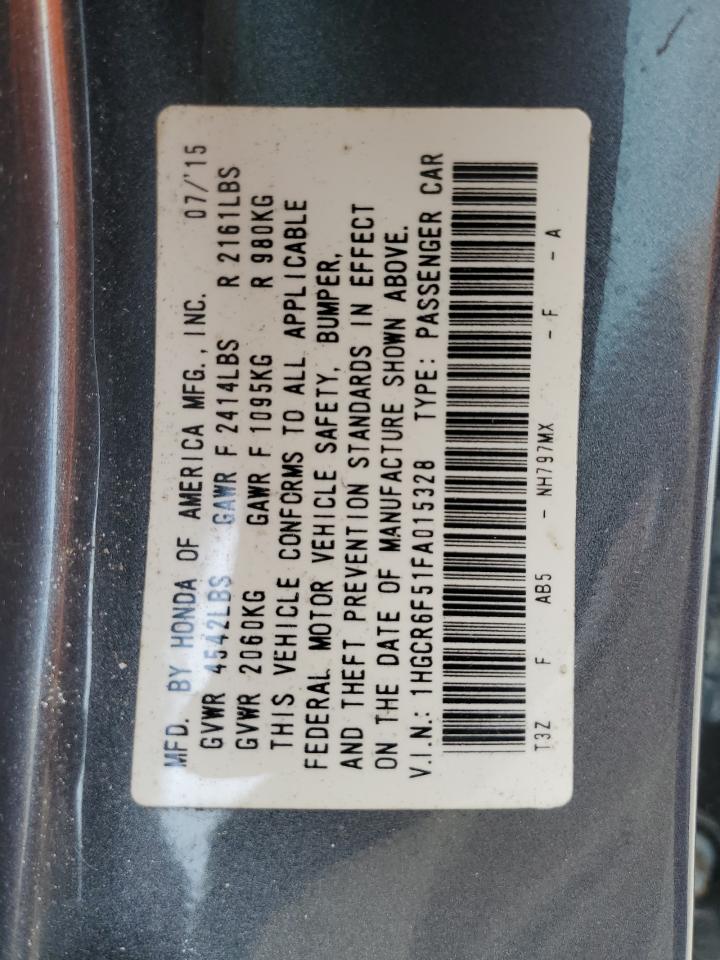 1HGCR6F51FA015328 2015 Honda Accord Hybrid Exl